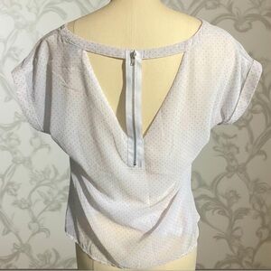 White Sparkle Top w/ Back Zipper Detail